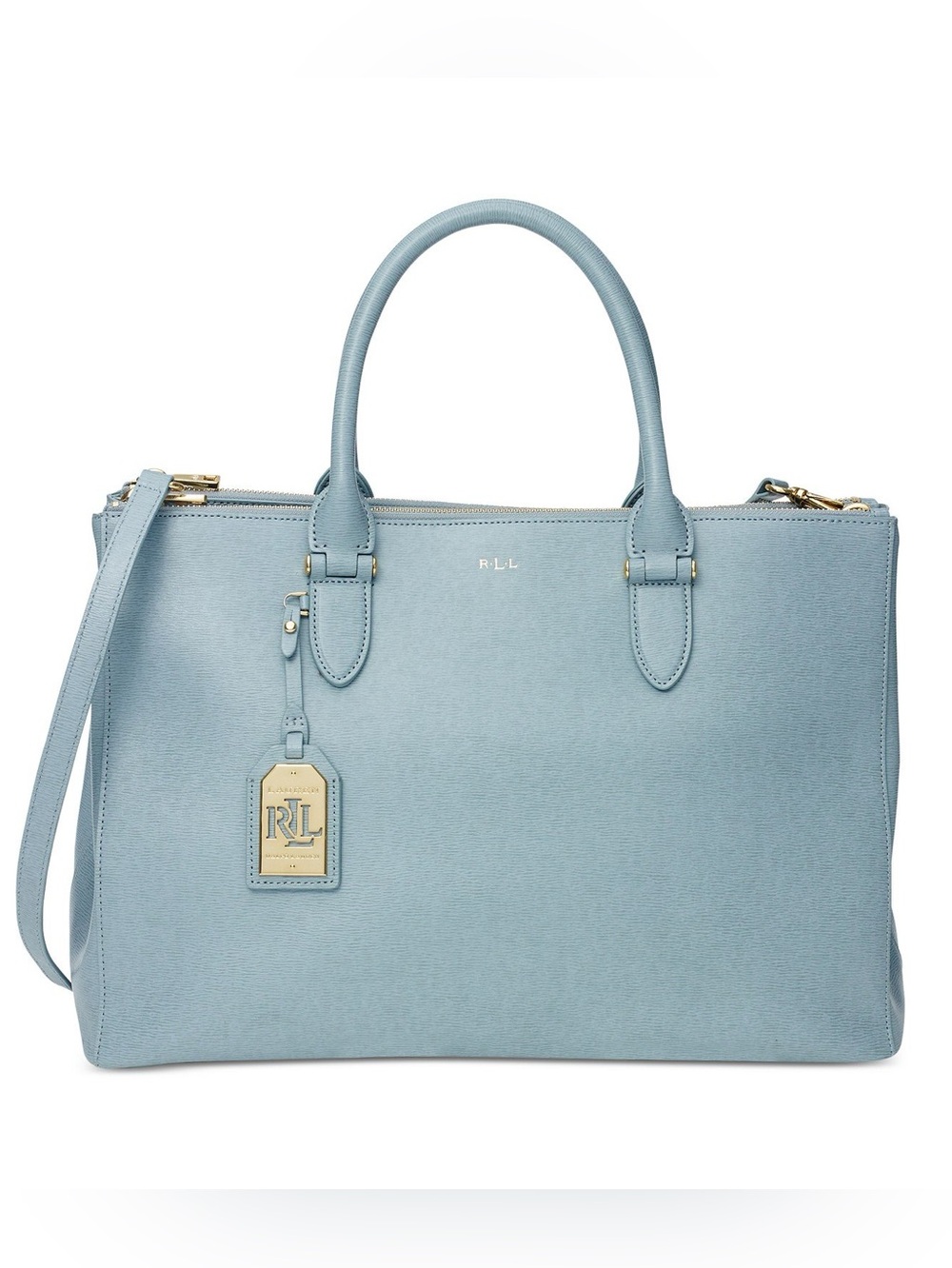 Lauren Ralph Lauren Womens‎ Newbury Double Zip Satchel (Cameo Blue